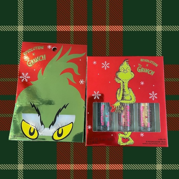 *HOST PICK* NWT Makeup Revolution x The Grinch Half Lashes &3 pc eyeshadow - Picture 1 of 7